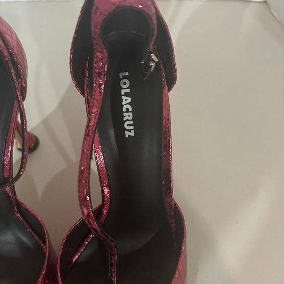 Lolacruz Metallic Pink Leather Sandal SIZE 38/7 - Picture 2 of 7